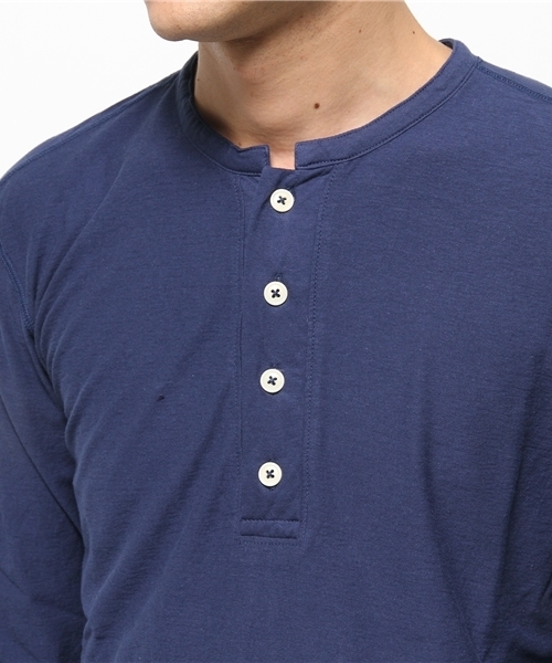BHY-biography(ビーエイチワイバイオグラフィー)の「30/1 ROUFY HENLEY NECK(Tシャツ/カットソー・メンズ・ブラック/ホワイト/ブルー・48/46/44)」の6枚目の写真