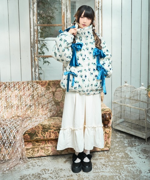 セール】【クティールとレトロ】ベロアリボンアソートボアブルゾン