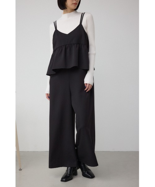 AZUL by moussy(アズールバイマウジー)の「ビスチェレイヤードキャミオールインワン(つなぎ/オールインワン・レディース・ブラック/ブラウン・FREE)」の1枚目の写真