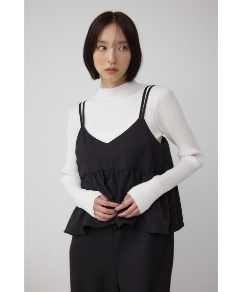 AZUL by moussy(アズールバイマウジー)の「ビスチェレイヤードキャミオールインワン(つなぎ/オールインワン・レディース・ブラック/ブラウン・FREE)」の3枚目の写真