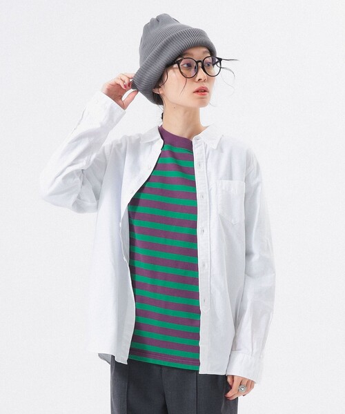 BEAMS BOY（ビームスボーイ）の「オックスフォード ボタンダウン シャツ（シャツ/ブラウス・レディース・ホワイト/サックスブルー・2/1/0）」の6枚目の写真