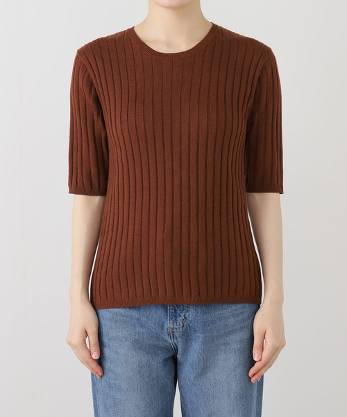 ワイドリブハーフスリーブプルオーバー