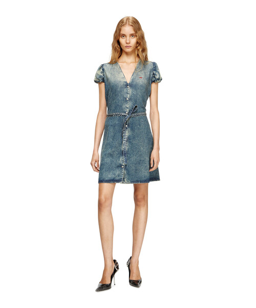 DIESEL（ディーゼル）の「ウィメンズ デニムドレス DE-OLLISH-D（シャツワンピース・レディース・インディゴブルー・SMALL/X-SMALL/MEDIUM）」の3枚目の写真