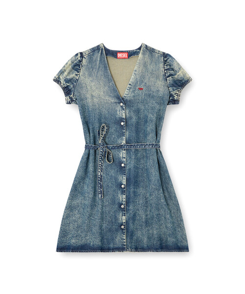 【タグ付き✨】ディーゼル　シャツワンピース　タイダイ　デニム　メタルボタン　XS タグ付き✨】ディーゼル シャツワンピース タイダイ デニム メタル