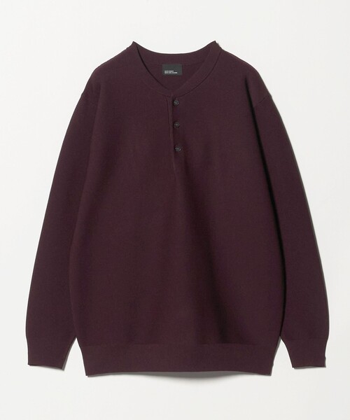 green label relaxing（グリーンレーベルリラクシング）の「【WEB限定】ガーターヘンリー ニット（ニット/セーター・メンズ・ブラック/ワイン/ライトグレー・S/L/XL/M）」の7枚目の写真
