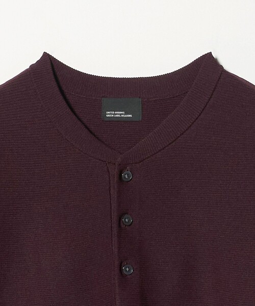 green label relaxing（グリーンレーベルリラクシング）の「【WEB限定】ガーターヘンリー ニット（ニット/セーター・メンズ・ブラック/ワイン/ライトグレー・S/L/XL/M）」の9枚目の写真