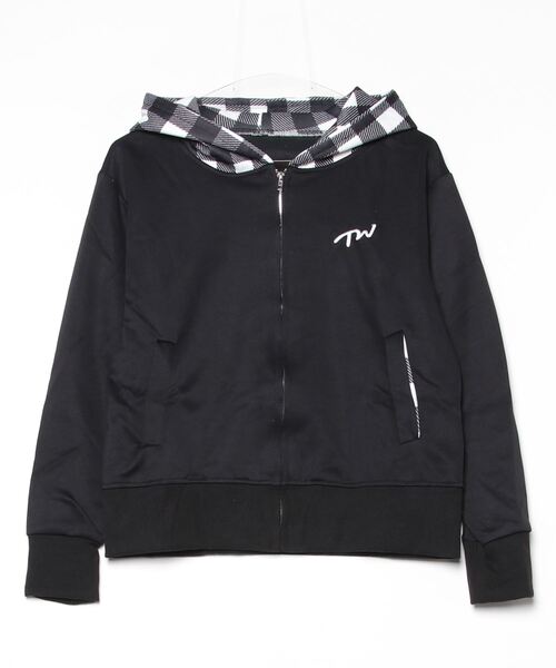 gossip!ロサンゼルス(ゴシップロサンゼルス)の「着回し力バツグン!ゆるっとラフな万能ショートジップチェック柄パーカー Y2K(パーカー・レディース・チェック・M)」の8枚目の写真