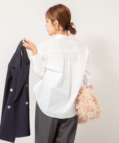 NOLLEY’S(ノーリーズ)の「ウォッシャブル2WAYBasicレギュラーシャツ(シャツ/ブラウス・レディース・ブルー系その他/ホワイト/サックスブルー/ベージュ系その他・38)」の5枚目の写真