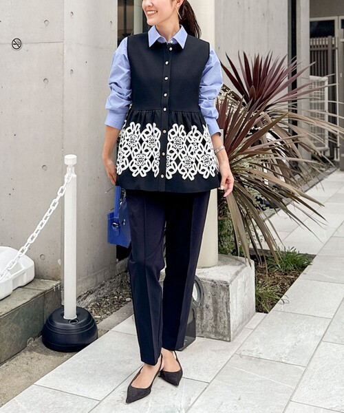 NOLLEY’S(ノーリーズ)の「ウォッシャブル2WAYBasicレギュラーシャツ(シャツ/ブラウス・レディース・ブルー系その他/ホワイト/サックスブルー/ベージュ系その他・38)」の8枚目の写真