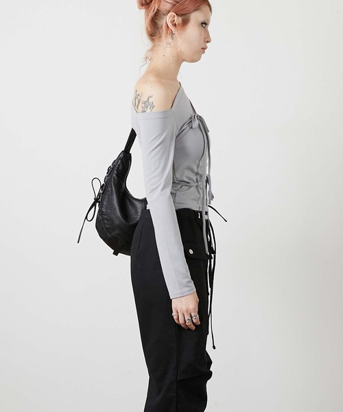 トップス riu Ribbon one shoulder tops One shoulder Toile de Jouy tops – Riu