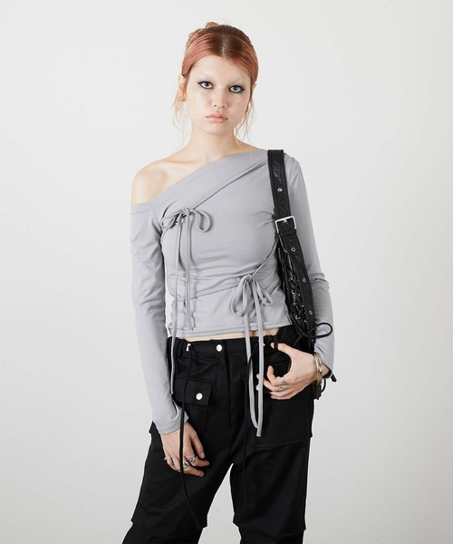 トップス riu Ribbon one shoulder tops One shoulder Toile de Jouy tops – Riu