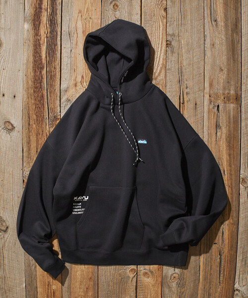 FREAK'S STORE（フリークスストア）の「限定展開 KAVU×FREAK'S STORE/カブー 別注 ビッグシルエット ワンポイント刺繍 プルオーバー パーカー / フーディ（パーカー・メンズ・ネイビー/グリーン/ブラック/グレイッシュベージュ/アッシュグレー・SMALL/MEDIUM/LARGE）」の8枚目の写真