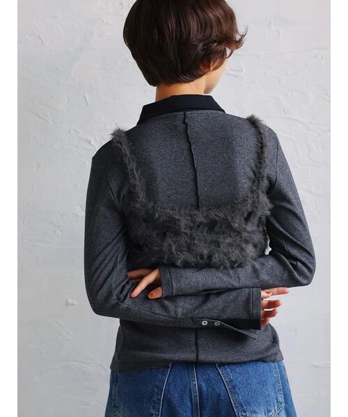 FIKA.(フィーカ)の「Flower motif feather knit bustier(その他トップス・レディース・グレー/オフホワイト・MEDIUM)」の18枚目の写真