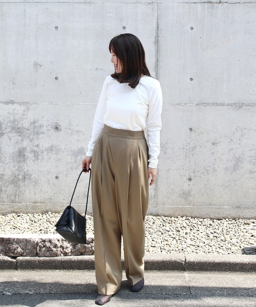 Brown&Street(ブラウンアンドストリート)の「マジックテープパンツ(スラックス・レディース・カーキブラウン/パープル・FREE/L~LL)」の9枚目の写真