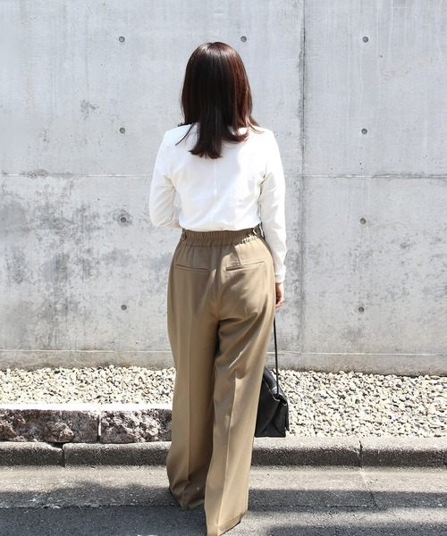 Brown&Street(ブラウンアンドストリート)の「マジックテープパンツ(スラックス・レディース・カーキブラウン/パープル・FREE/L~LL)」の13枚目の写真