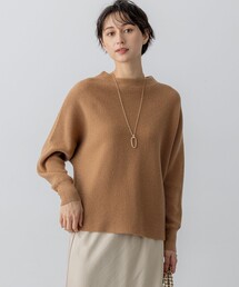【洗える】ウールカシミヤラメ ドルマンスリーブ ニット
