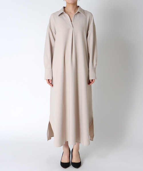 Jines(ジネス)の「メランジ2wayカルゼ万能ワンピース【WEB限定】(ワンピース・レディース・ベージュ/ネイビー・38)」の13枚目の写真