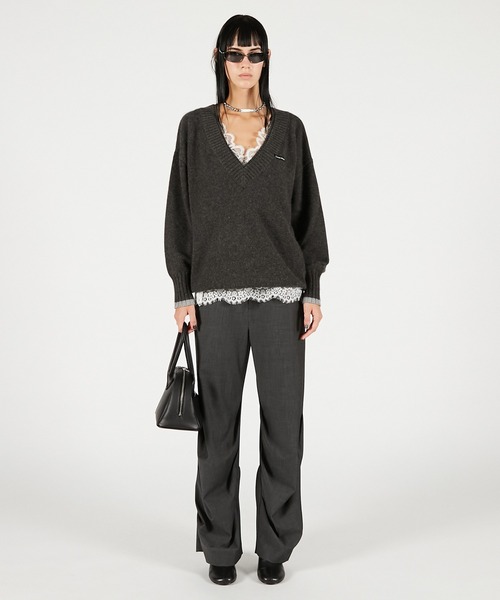 PRANK PROJECT（プランクプロジェクト）の「アンゴラウールVネックニット / Angora Wool V-Neck Knit（ニット/セーター・レディース・ピンク/ホワイト/チャコールグレー/ブラック・FREE）」の10枚目の写真