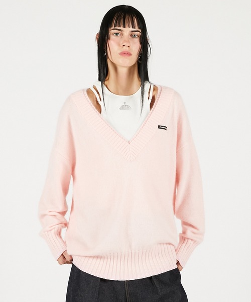 アンゴラウールVネックニット / Angora Wool V-Neck Knit（ニット