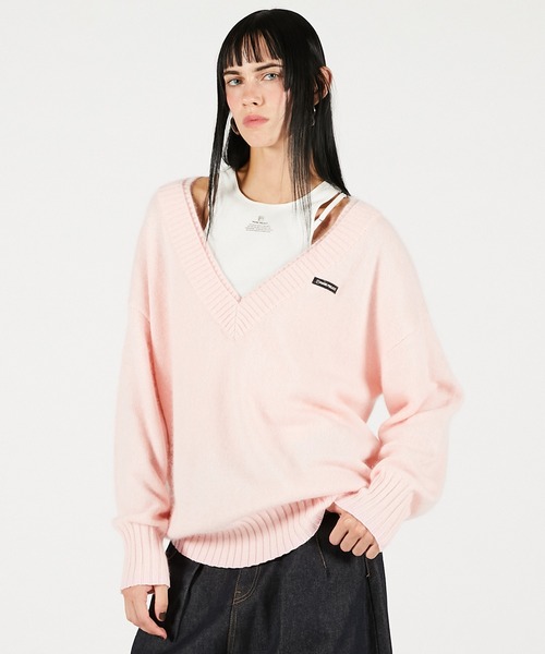 アンゴラウールVネックニット / Angora Wool V-Neck Knit（ニット