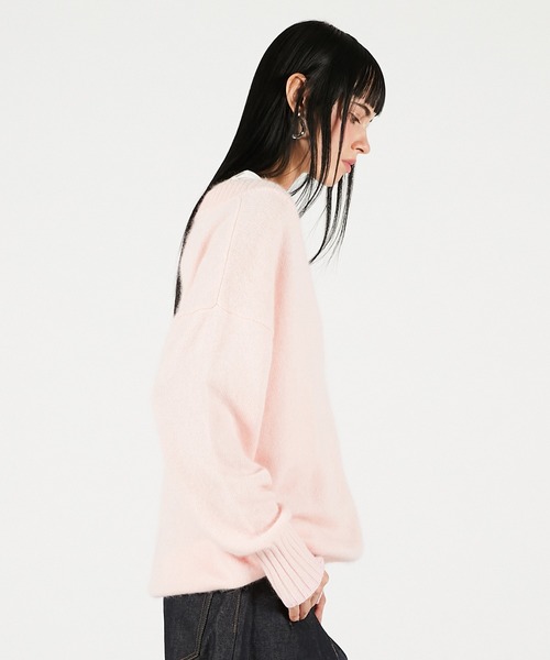 PRANK PROJECT（プランクプロジェクト）の「アンゴラウールVネックニット / Angora Wool V-Neck Knit（ニット/セーター・レディース・ピンク/ホワイト/チャコールグレー/ブラック・FREE）」の8枚目の写真