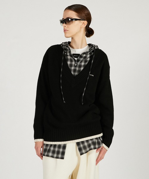 アンゴラウールVネックニット / Angora Wool V-Neck Knit（ニット