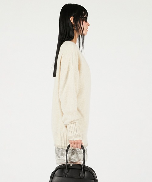 PRANK PROJECT（プランクプロジェクト）の「アンゴラウールVネックニット / Angora Wool V-Neck Knit（ニット/セーター・レディース・ピンク/ホワイト/チャコールグレー/ブラック・FREE）」の10枚目の写真