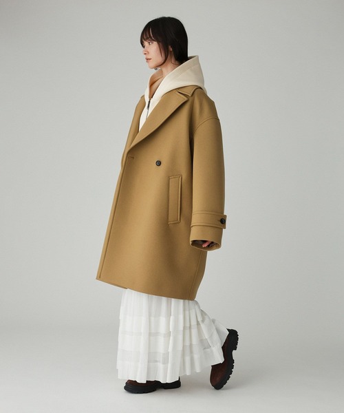 BABYLONE（バビロン）の「ボンディングジャケットコート（ピーコート・レディース・チャコール/ベージュ・フリー）」の15枚目の写真