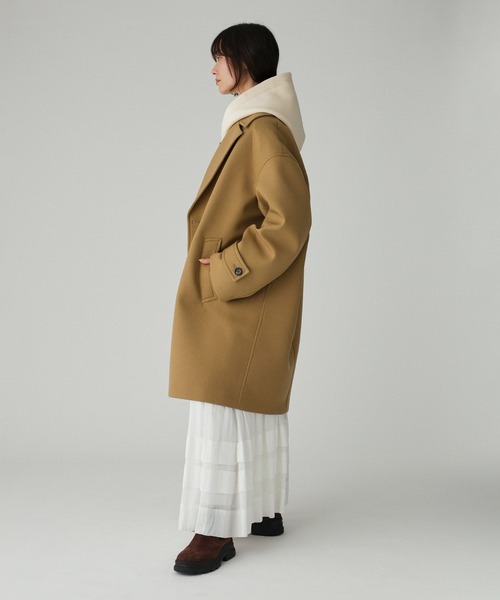 BABYLONE（バビロン）の「ボンディングジャケットコート（ピーコート・レディース・チャコール/ベージュ・フリー）」の16枚目の写真