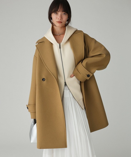 BABYLONE（バビロン）の「ボンディングジャケットコート（ピーコート・レディース・チャコール/ベージュ・フリー）」の10枚目の写真