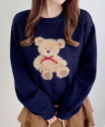 もちもちフェザーベアニットプルオーバー