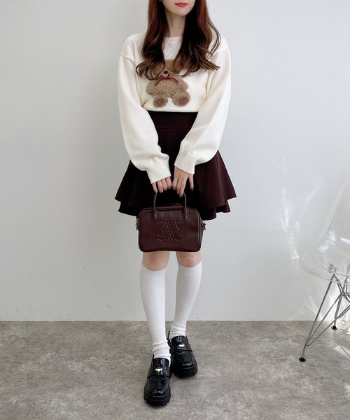 INGNI（イング）の「もちもちフェザーベアニットプルオーバー（ニット/セーター・レディース・オフホワイト/ネイビー/ボルドー/ホワイト系その他/ネイビー系1/ワイン系・M）」の10枚目の写真