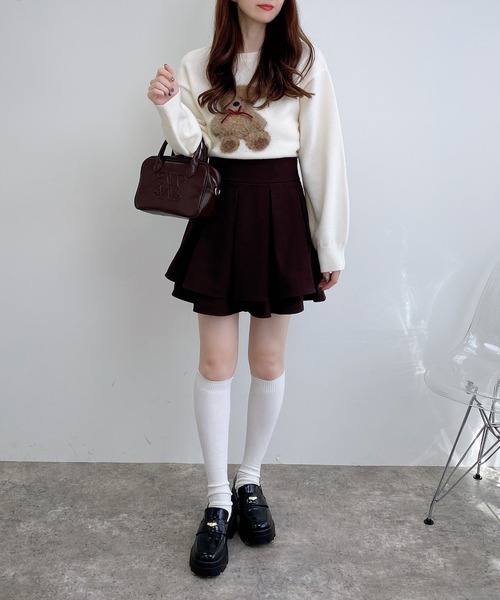 INGNI（イング）の「もちもちフェザーベアニットプルオーバー（ニット/セーター・レディース・オフホワイト/ネイビー/ボルドー/ホワイト系その他/ネイビー系1/ワイン系・M）」の9枚目の写真