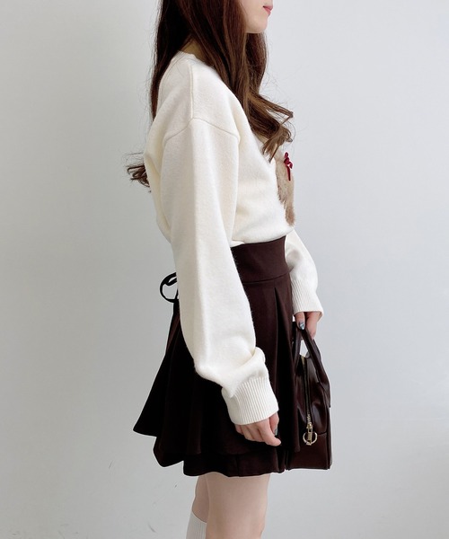 INGNI（イング）の「もちもちフェザーベアニットプルオーバー（ニット/セーター・レディース・オフホワイト/ネイビー/ボルドー/ホワイト系その他/ネイビー系1/ワイン系・M）」の7枚目の写真