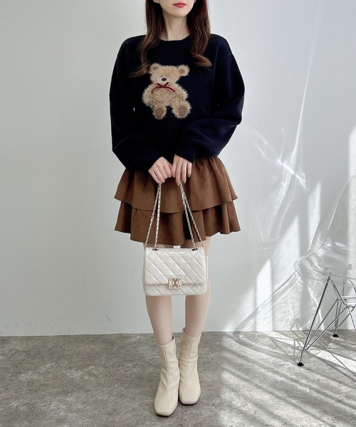 INGNI（イング）の「もちもちフェザーベアニットプルオーバー（ニット/セーター・レディース・オフホワイト/ネイビー/ボルドー/ホワイト系その他/ネイビー系1/ワイン系・M）」の16枚目の写真