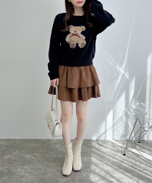 INGNI（イング）の「もちもちフェザーベアニットプルオーバー（ニット/セーター・レディース・オフホワイト/ネイビー/ボルドー/ホワイト系その他/ネイビー系1/ワイン系・M）」の20枚目の写真