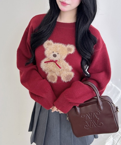 INGNI（イング）の「もちもちフェザーベアニットプルオーバー（ニット/セーター・レディース・オフホワイト/ネイビー/ボルドー/ホワイト系その他/ネイビー系1/ワイン系・M）」の15枚目の写真