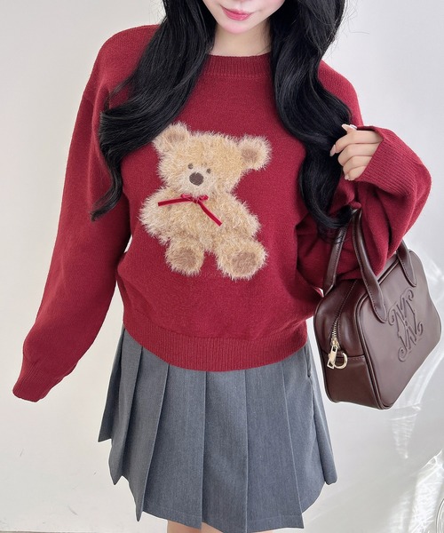 INGNI（イング）の「もちもちフェザーベアニットプルオーバー（ニット/セーター・レディース・オフホワイト/ネイビー/ボルドー/ホワイト系その他/ネイビー系1/ワイン系・M）」の19枚目の写真