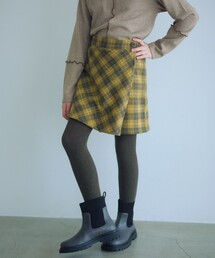green label relaxing | チェック ラップキュロット（イエロー） / キッズ  100cm-160cm(その他パンツ)