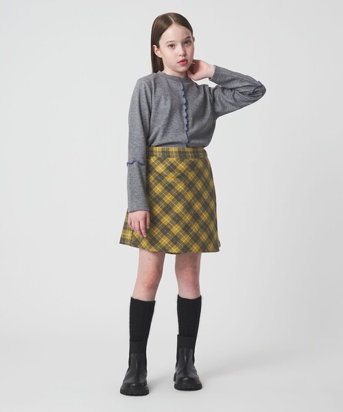 green label relaxing（グリーンレーベルリラクシング）の「チェック ラップキュロット（イエロー） / キッズ  100cm-160cm（その他パンツ・キッズ・イエロー・120cm/100cm/150cm/130cm/140cm/160cm/110cm）」の10枚目の写真