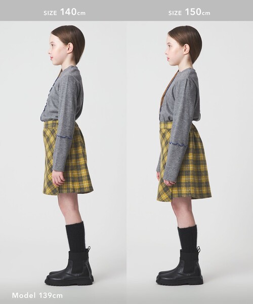 green label relaxing（グリーンレーベルリラクシング）の「チェック ラップキュロット（イエロー） / キッズ  100cm-160cm（その他パンツ・キッズ・イエロー・120cm/100cm/150cm/130cm/140cm/160cm/110cm）」の12枚目の写真