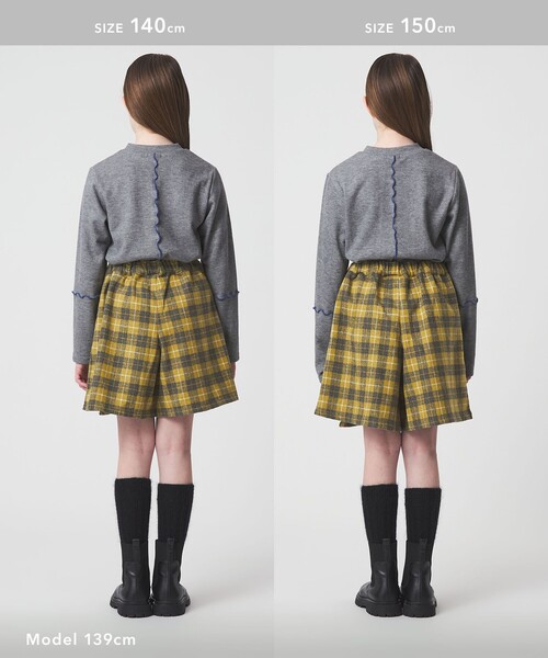 green label relaxing（グリーンレーベルリラクシング）の「チェック ラップキュロット（イエロー） / キッズ  100cm-160cm（その他パンツ・キッズ・イエロー・120cm/100cm/150cm/130cm/140cm/160cm/110cm）」の13枚目の写真