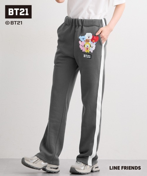 SMILE LAND（スマイルランド）の「【BT21】裏起毛パンツ＜大きいサイズ有＞（その他パンツ・レディース・チャコール/ブラック/カーキ・M/L/LL/3L/4L/5L）」の2枚目の写真