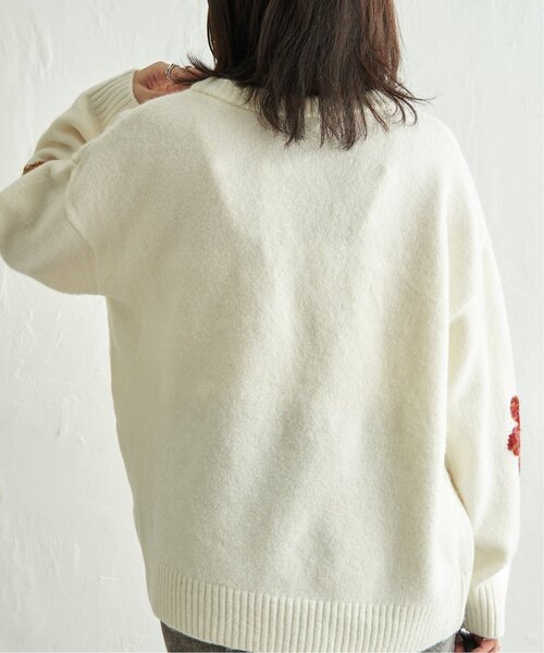 ウールレター  NO 4♡、 セール】MIXフラワーモチーフジャガードプルオーバー（ニット/セーター