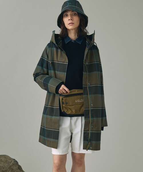 AIGLE（エーグル）の「撥水 チェック バケットハット（ハット・レディース・カーキ・L/M/S）」の2枚目の写真