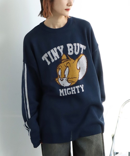 Tom&Jerry(トムアンドジェリー)の「【Tom & Jerry/トム & ジェリー】アートワークデザイン ジャガードニット セーター(ニット/セーター・レディース・オレンジ/グリーン/ダークネイビー/杢グレー・M/L)」の10枚目の写真