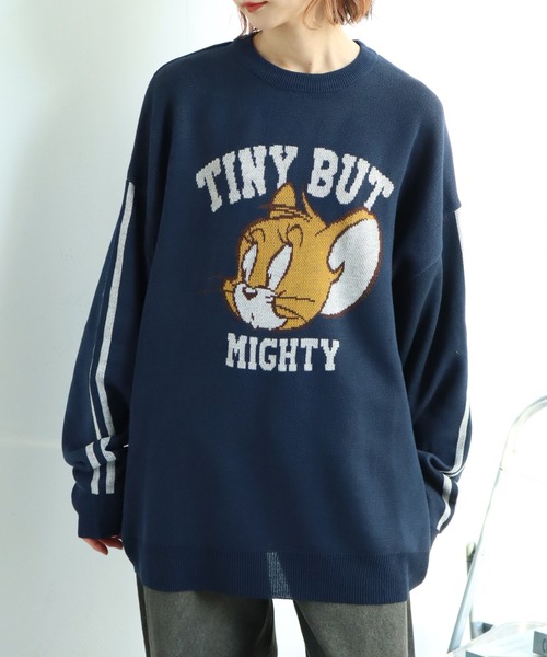 Tom&Jerry(トムアンドジェリー)の「【Tom & Jerry/トム & ジェリー】アートワークデザイン ジャガードニット セーター(ニット/セーター・レディース・オレンジ/グリーン/ダークネイビー/杢グレー・M/L)」の11枚目の写真