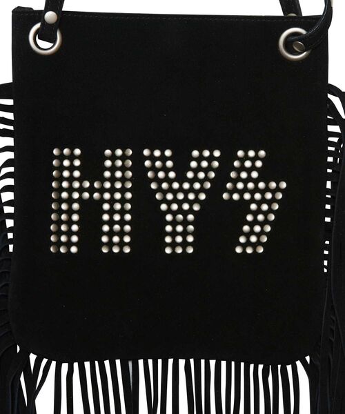 HYSTERIC GLAMOUR(ヒステリックグラマー)の「ロゴスタッズ フリンジミニバッグ(ショルダーバッグ・レディース・ベージュ/ブラック/ブラウン系その他・FREE)」の9枚目の写真