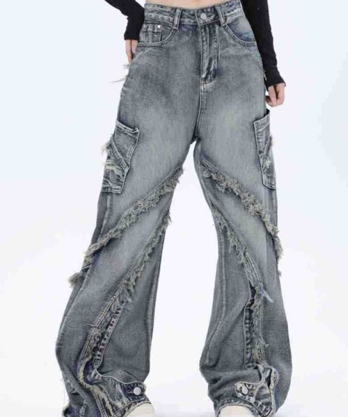 VIBGYOR(ヴィブジョー)の「ワイドシルエット デニムパンツ(BL)(デニムパンツ・メンズ・ブルー・MEDIUM/LARGE)」の1枚目の写真
