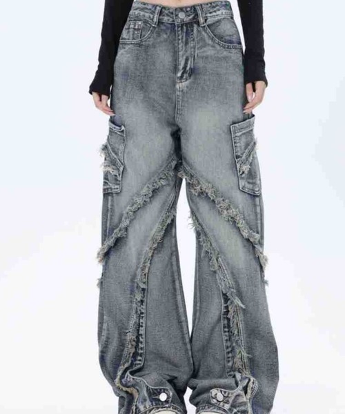 VIBGYOR(ヴィブジョー)の「ワイドシルエット デニムパンツ(BL)(デニムパンツ・メンズ・ブルー・MEDIUM/LARGE)」の2枚目の写真